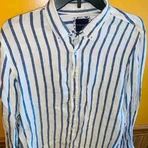 Denim and Flower Button up